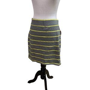 Route 66 Women's Mini Skirt L Large NWT Striped Jersey Elastic Waist Gray